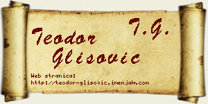Teodor Glišović vizit kartica